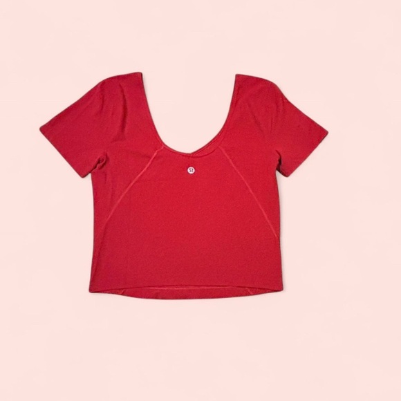 Red V-Neck Lululemon Women's Top - Picture 2 of 2